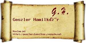 Geszler Hamilkár névjegykártya